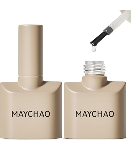 Amazon.com: MAYCHAO 透明粉紅色指甲凝膠,15 毫升指甲增強劑,瓶裝指甲